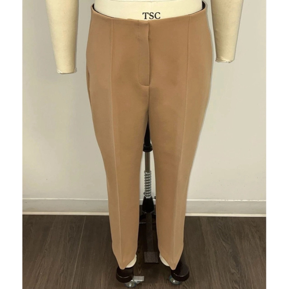 Diane von Furstenberg Camel Pleat Front Pants Size 12 - Picture 10 of 10
